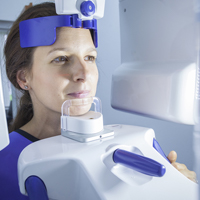 Woman receiving 3D CT Scan