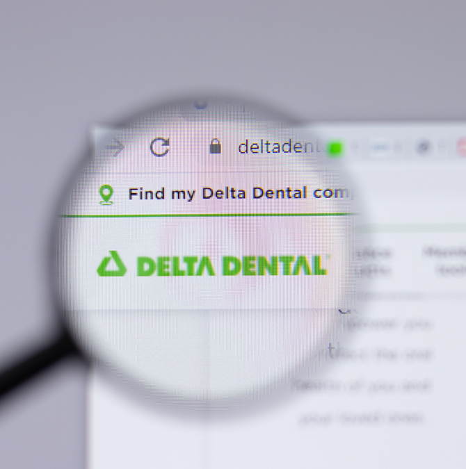 Delta Dental website on a computer screen