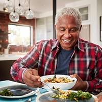 Senior man enjoying a meal 