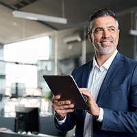 a smiling business person