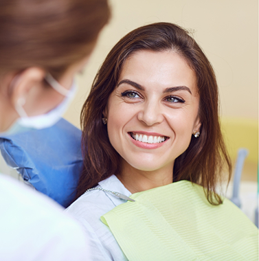 Woman listening to her dentist