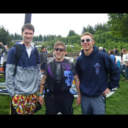 Three young man smiling