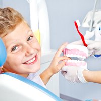 young girl at dentist