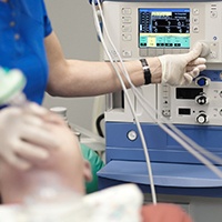 Patient getting general anesthesia
