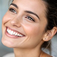Portrait of woman with beautiful smile after gum recontouring