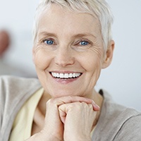 Senor female patient with flawless smile