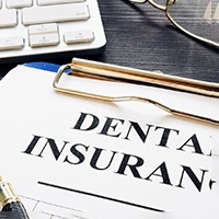 Dental insurance form on a table