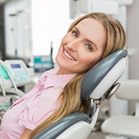 Woman smiling in dental chair