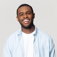 man smiling with veneers in Bellingham  